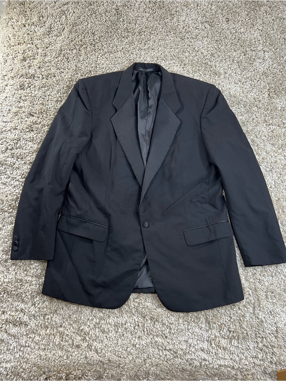 Pierre Balmain Wool Black Single-Button Sport Coat